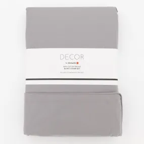 200TC Duvet Set With Piping Detail-Grey