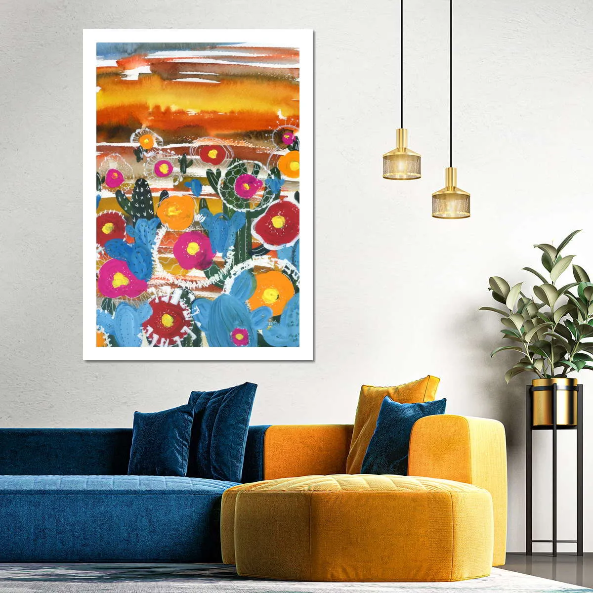 A Cactus Desert Wall Art