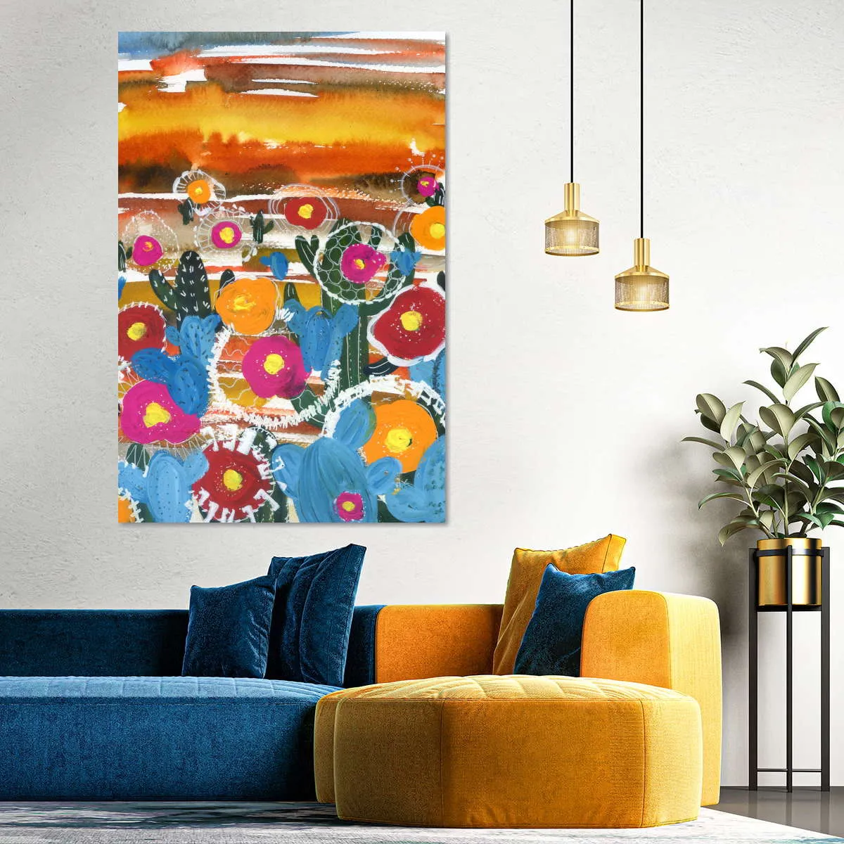 A Cactus Desert Wall Art