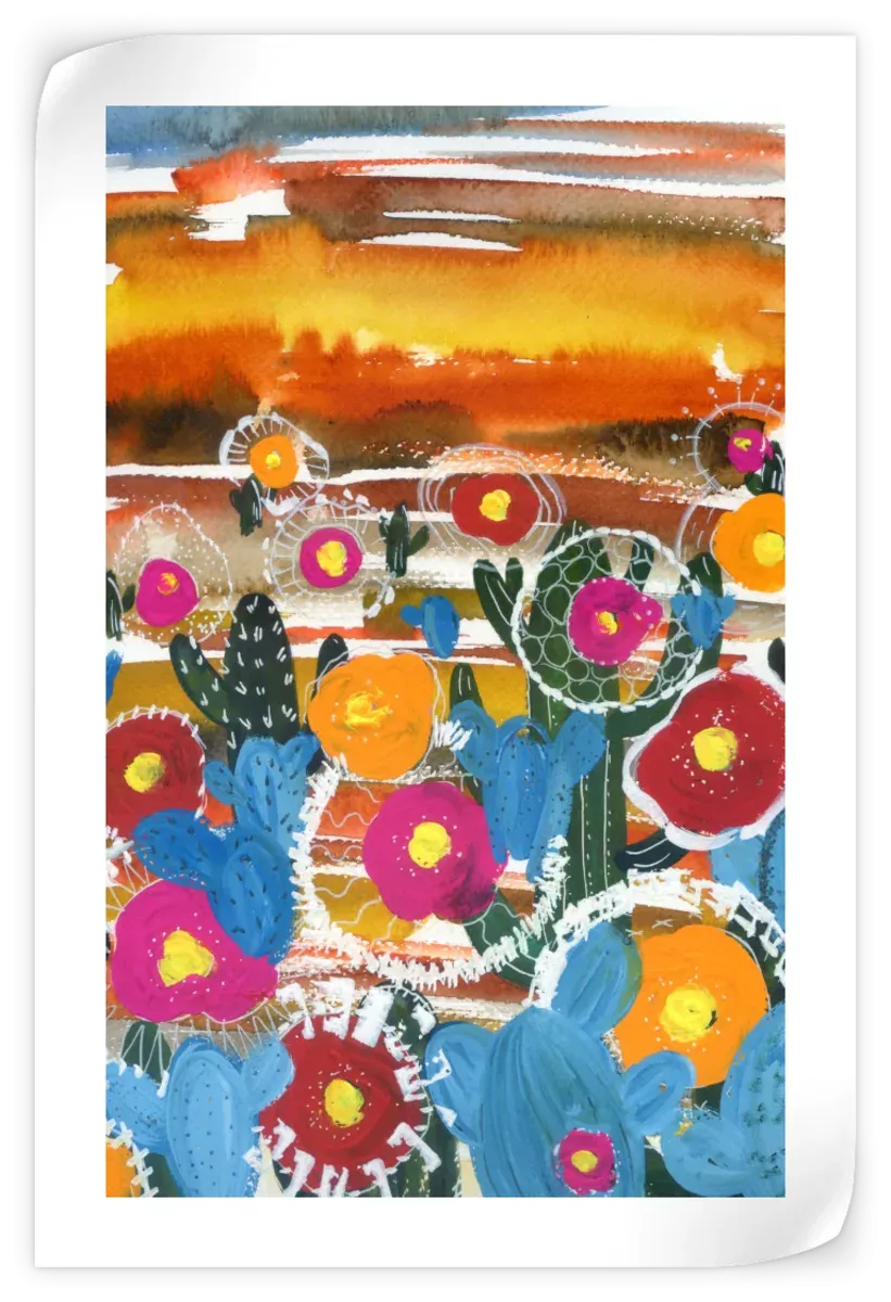 A Cactus Desert Wall Art