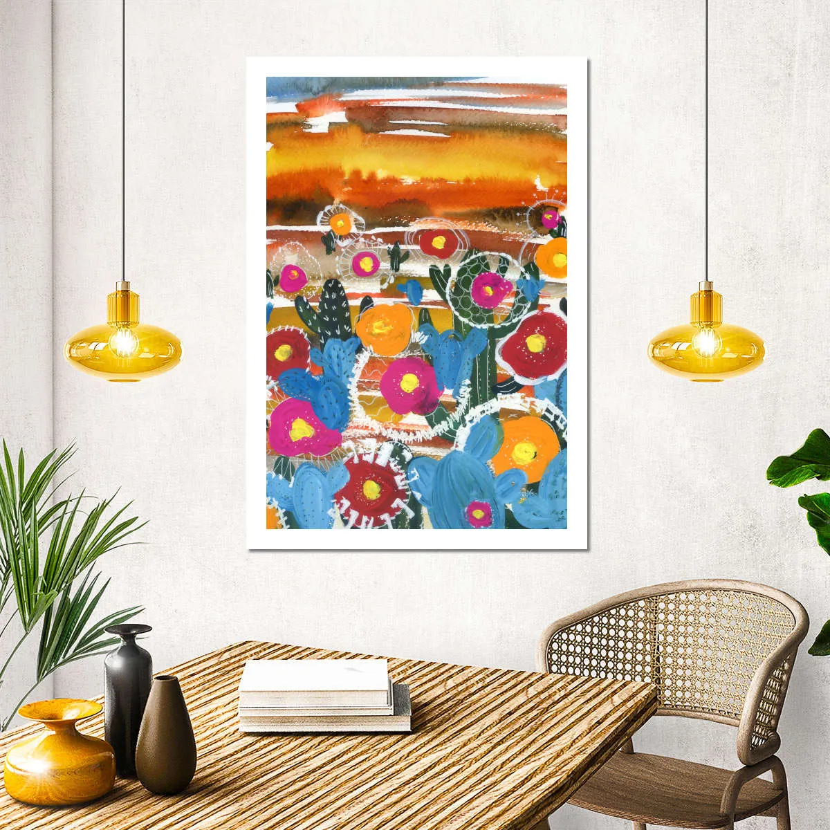 A Cactus Desert Wall Art