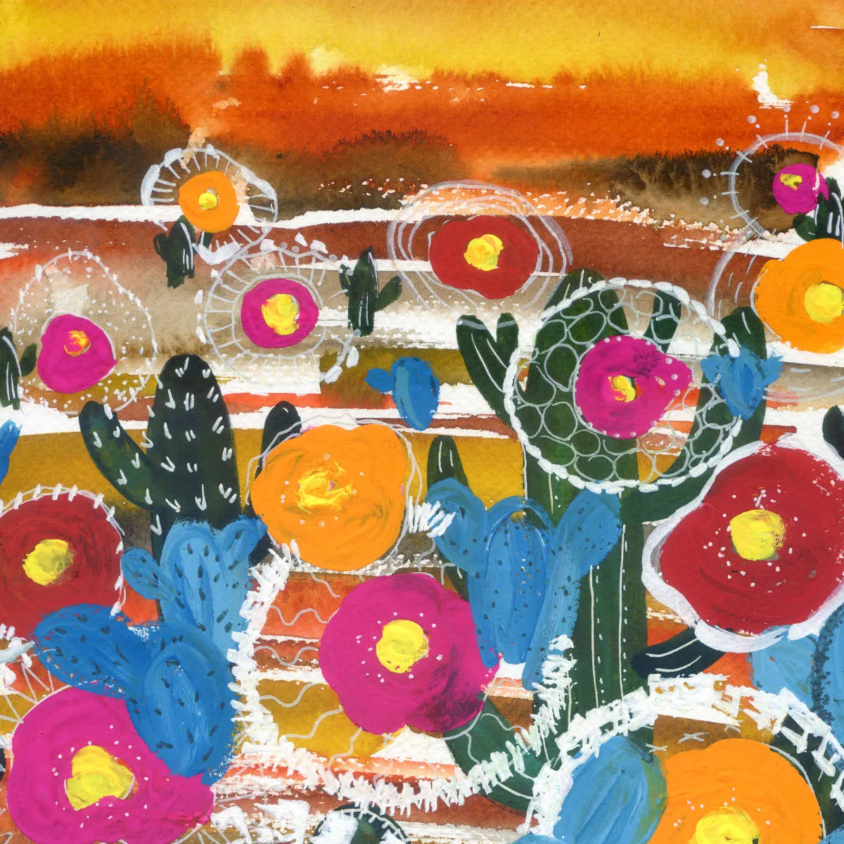 A Cactus Desert Wall Art