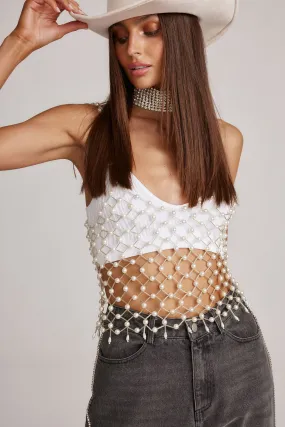 Aisha Pearl Overlay Top