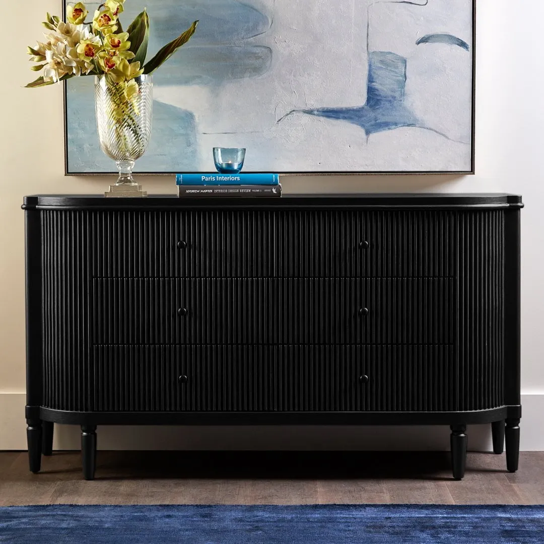 Allegra 6-Drawer Chest Black