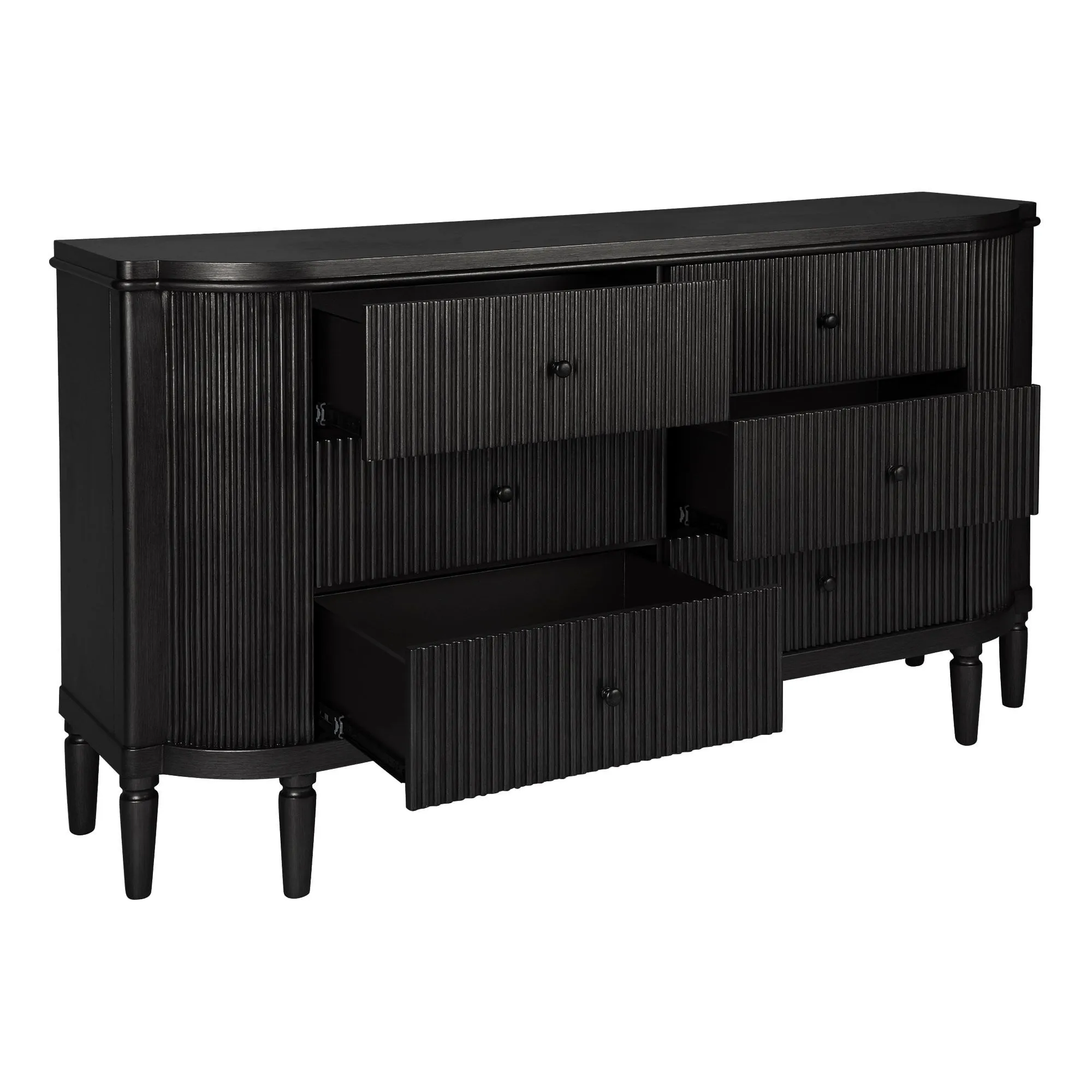 Allegra 6-Drawer Chest Black