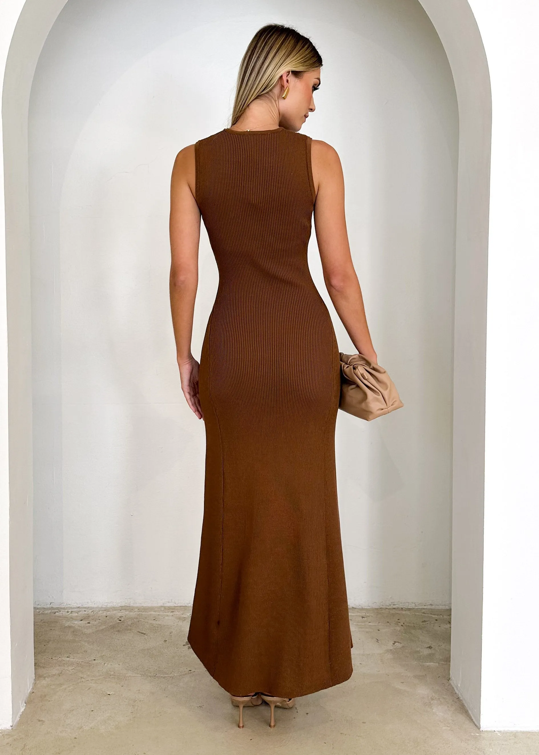 Amberle Knit Maxi Dress - Chocolate