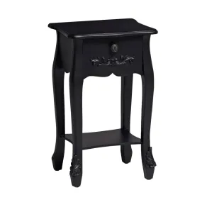 Antoinette Black 1 Drawer Lamp Table