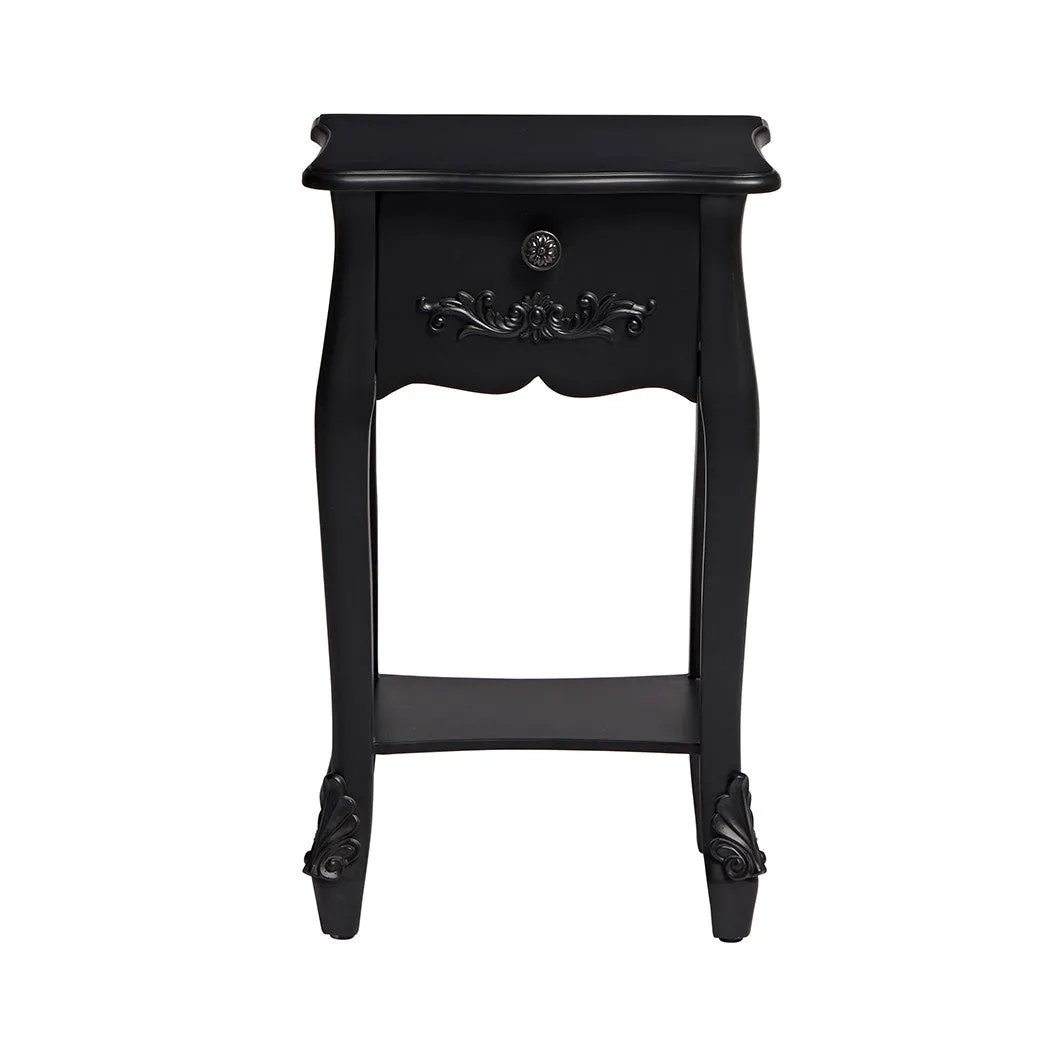 Antoinette Black 1 Drawer Lamp Table