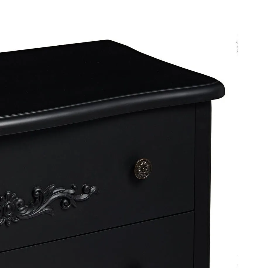 Antoinette Black 3 Drawer Chest