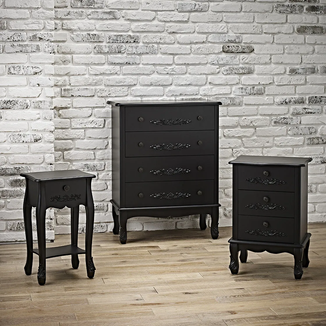 Antoinette Black 3 Drawer Chest
