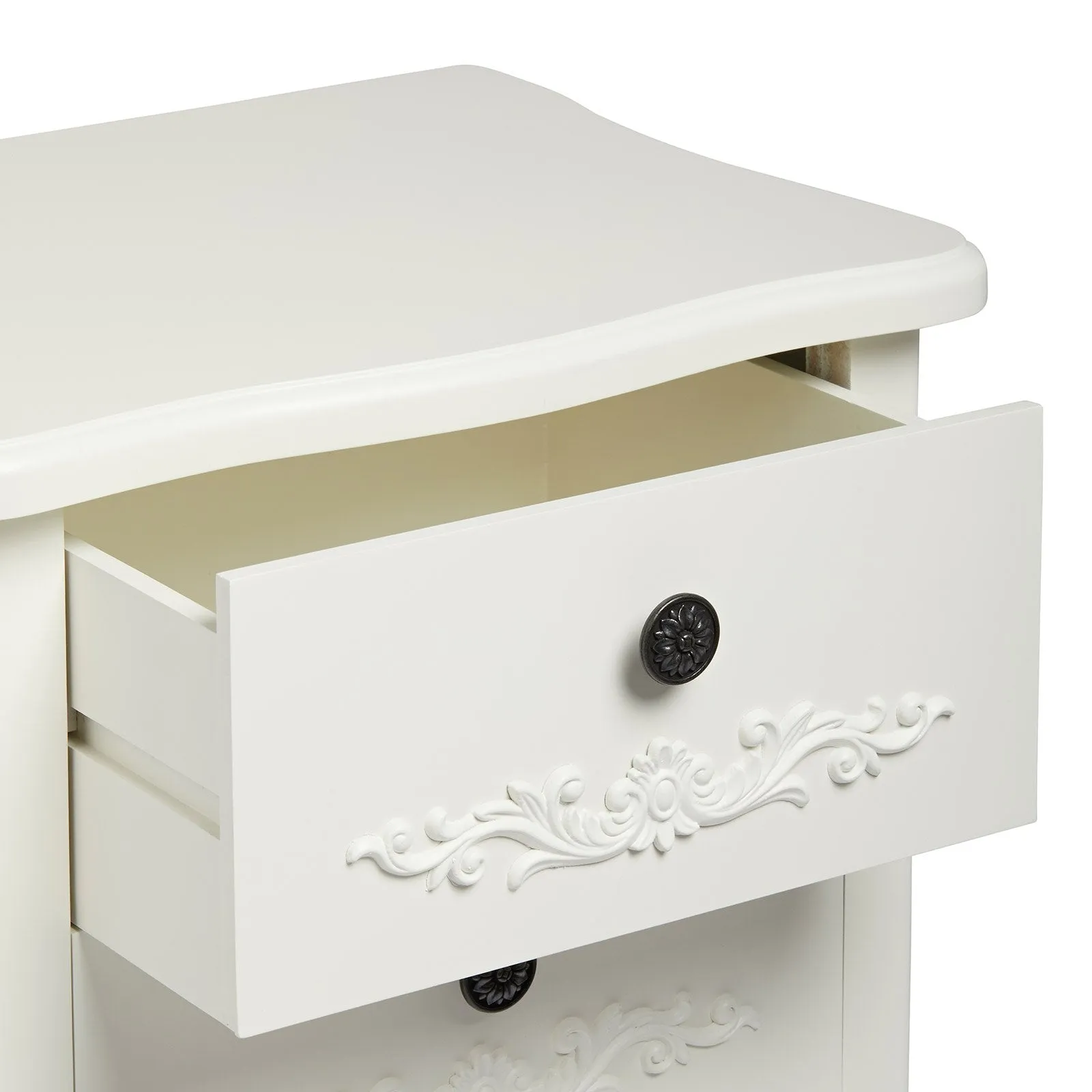 Antoinette White 5 Drawer Narrow Chest