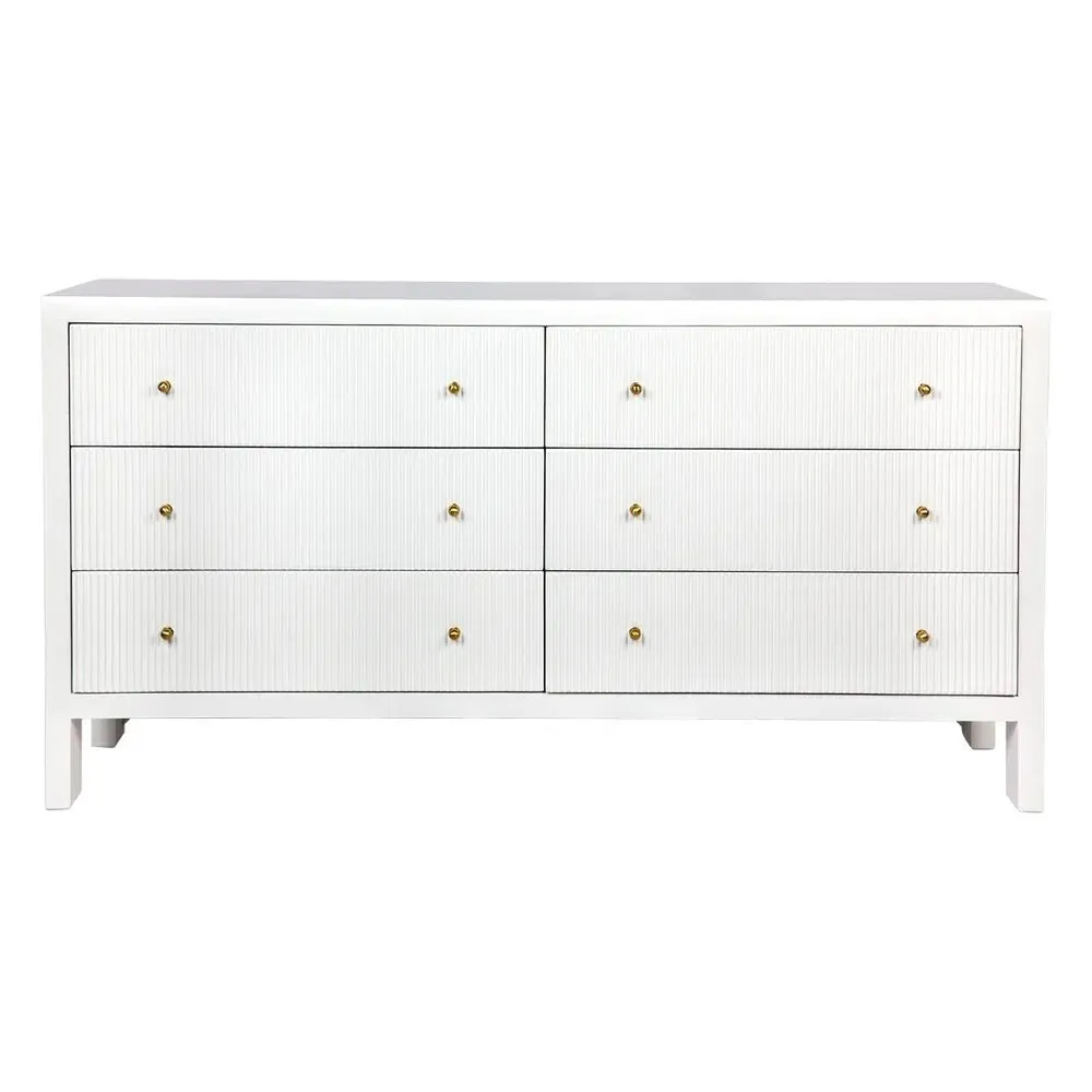 Ariana 6 Drawer Chest - White