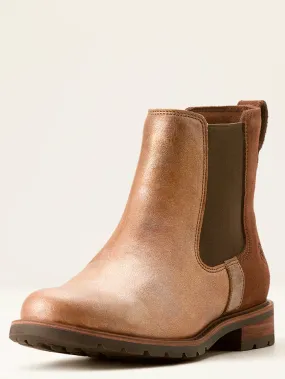 Ariat 10053727 Womens Wexford Chelsea Ankle Boot Metallic Pearl Polo Brown