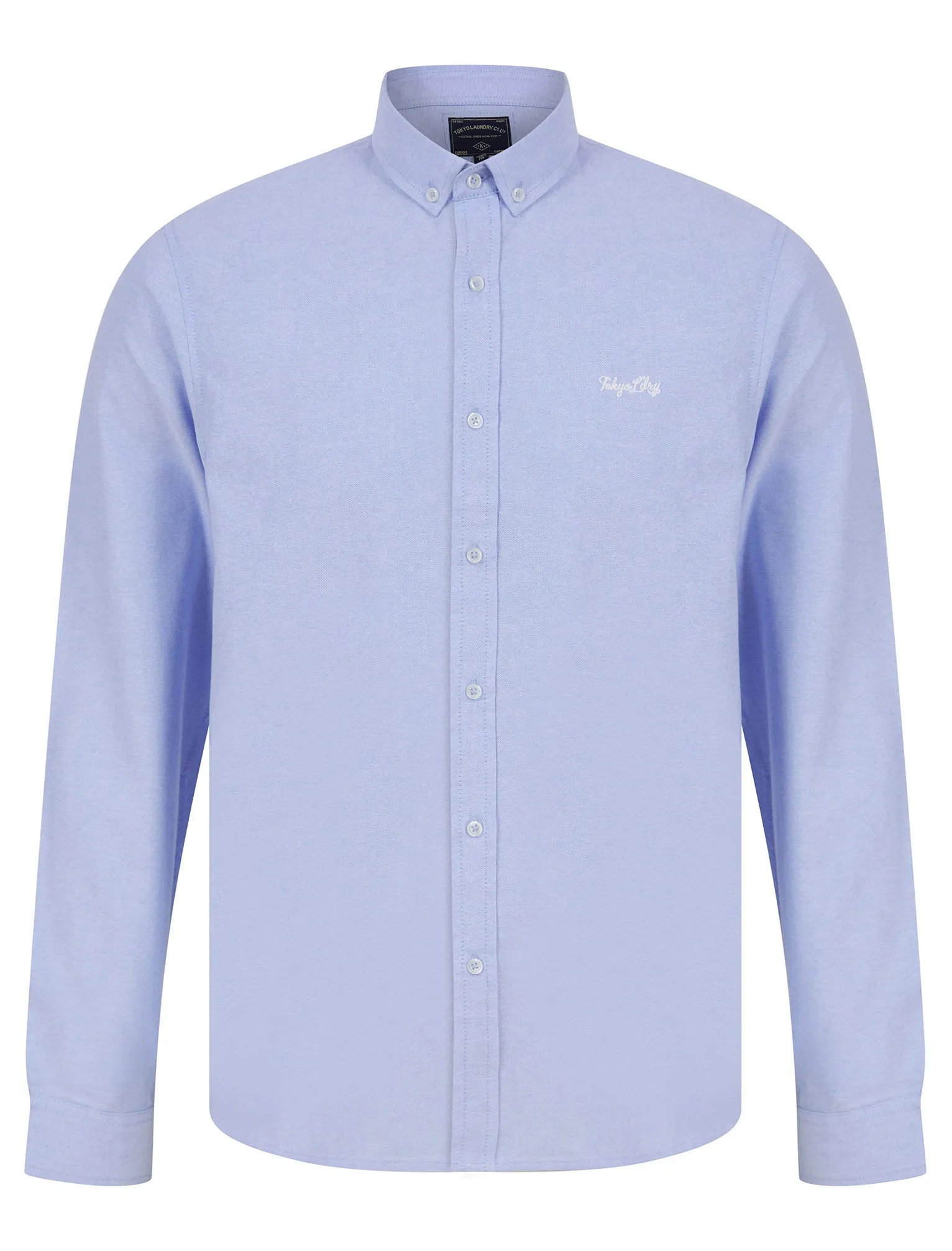 Augustus Oxford Cotton Twill Long Sleeve Shirt in Light Blue - Tokyo Laundry