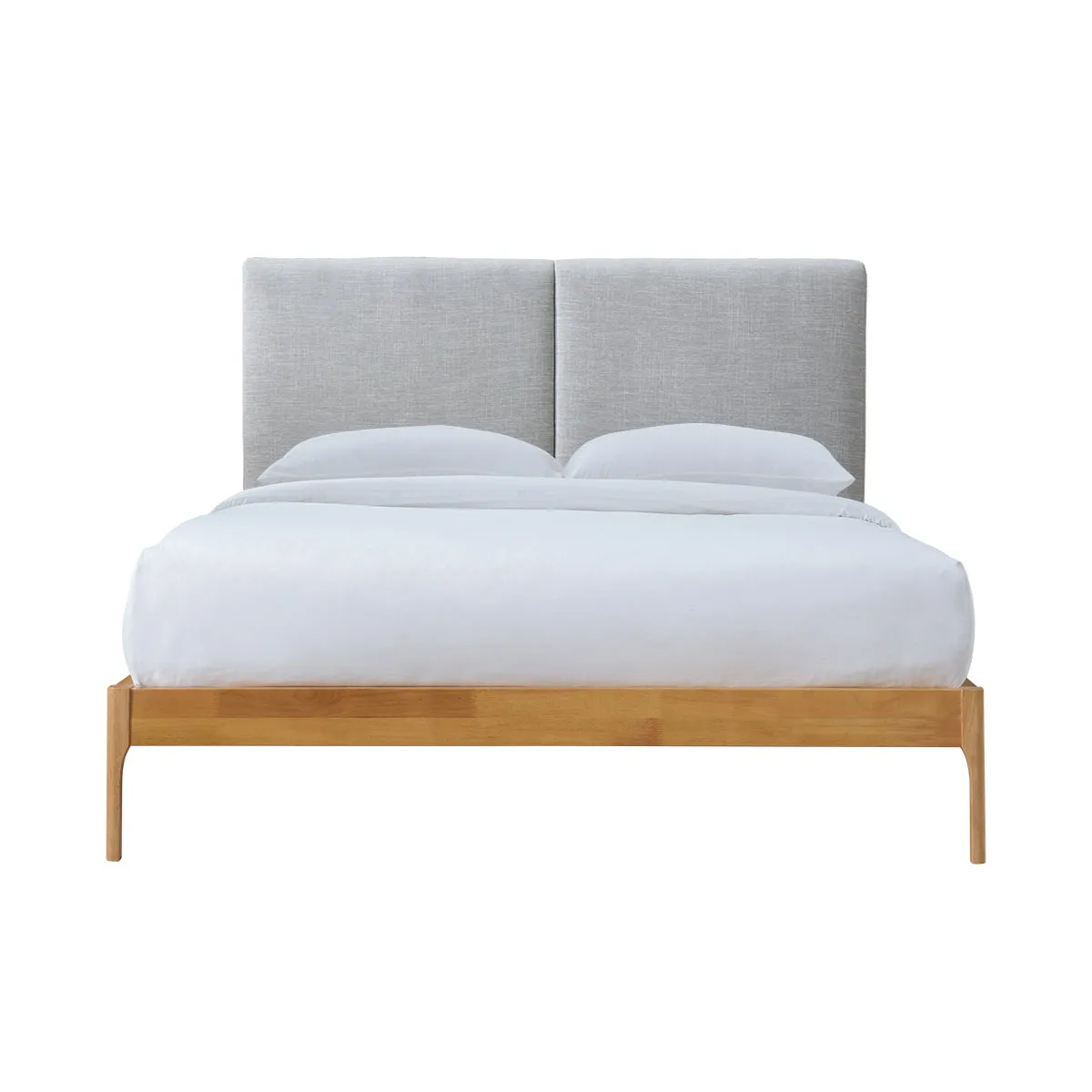 Austen Double Bed (Oak, Light Grey)
