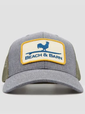 Beach & Barn HARD WORK Snapback Hat Charcoal Heather Olive
