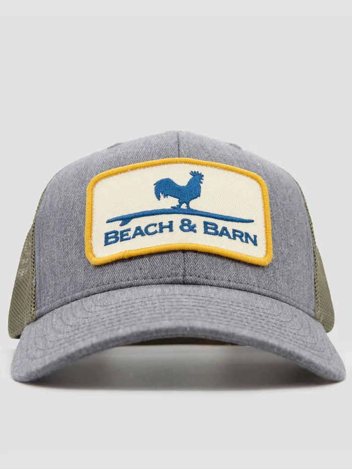 Beach & Barn HARD WORK Snapback Hat Charcoal Heather Olive
