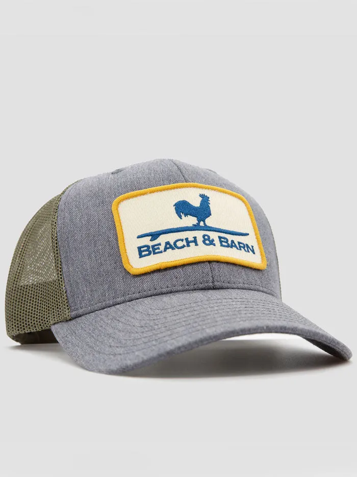 Beach & Barn HARD WORK Snapback Hat Charcoal Heather Olive