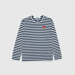 BIG RED HEART STRIPED L/S T-SHIRT