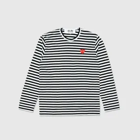BIG RED HEART STRIPED L/S T-SHIRT