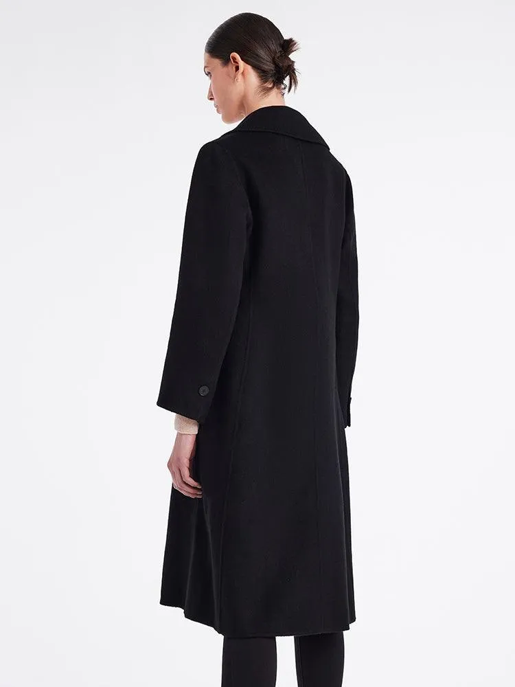 Black Cashmere Fitted Coat