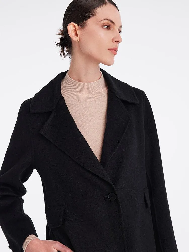 Black Cashmere Fitted Coat