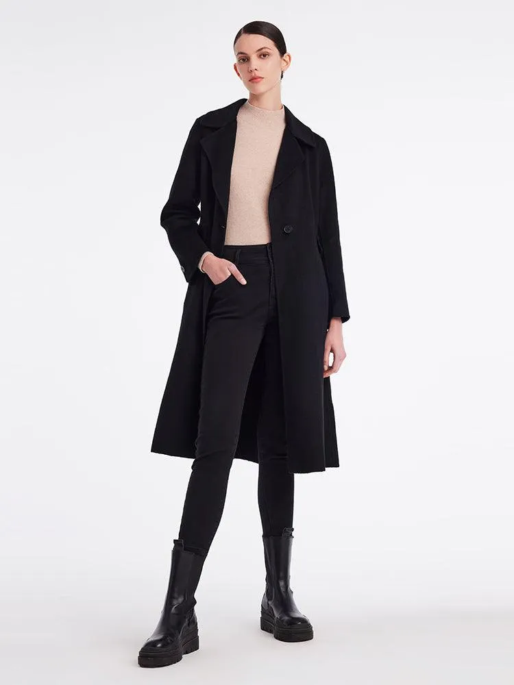 Black Cashmere Fitted Coat