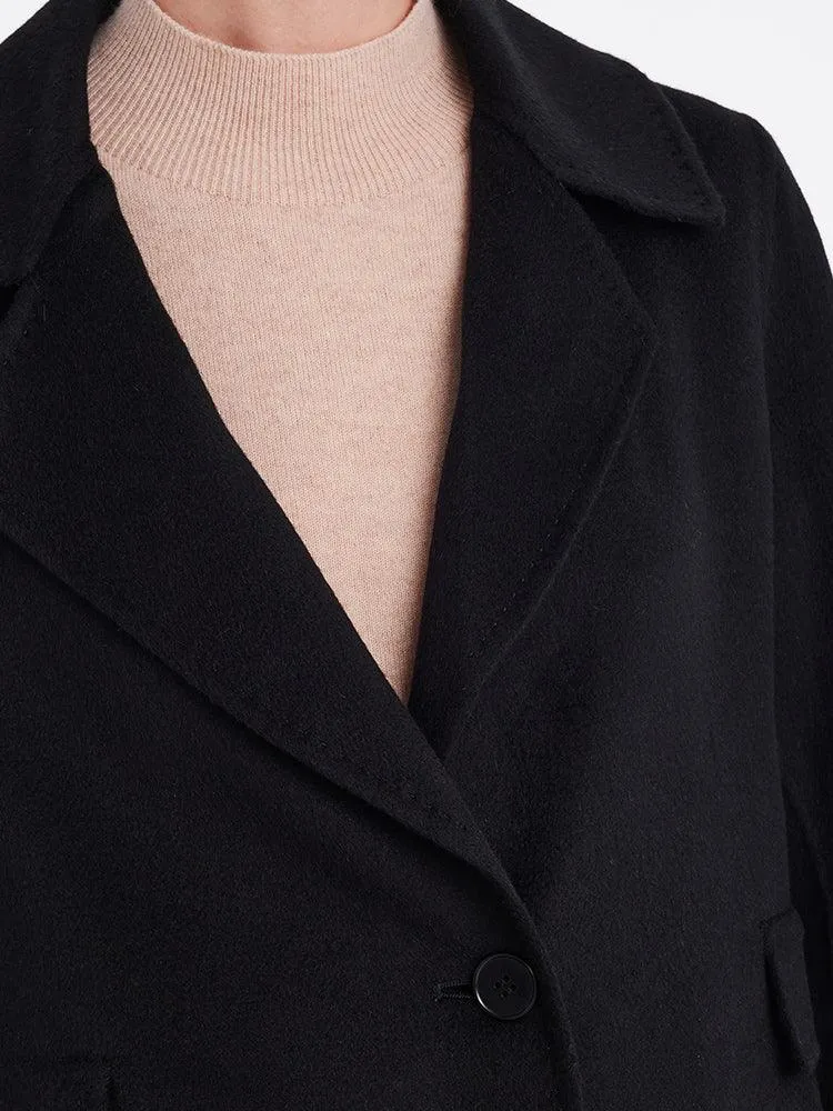 Black Cashmere Fitted Coat