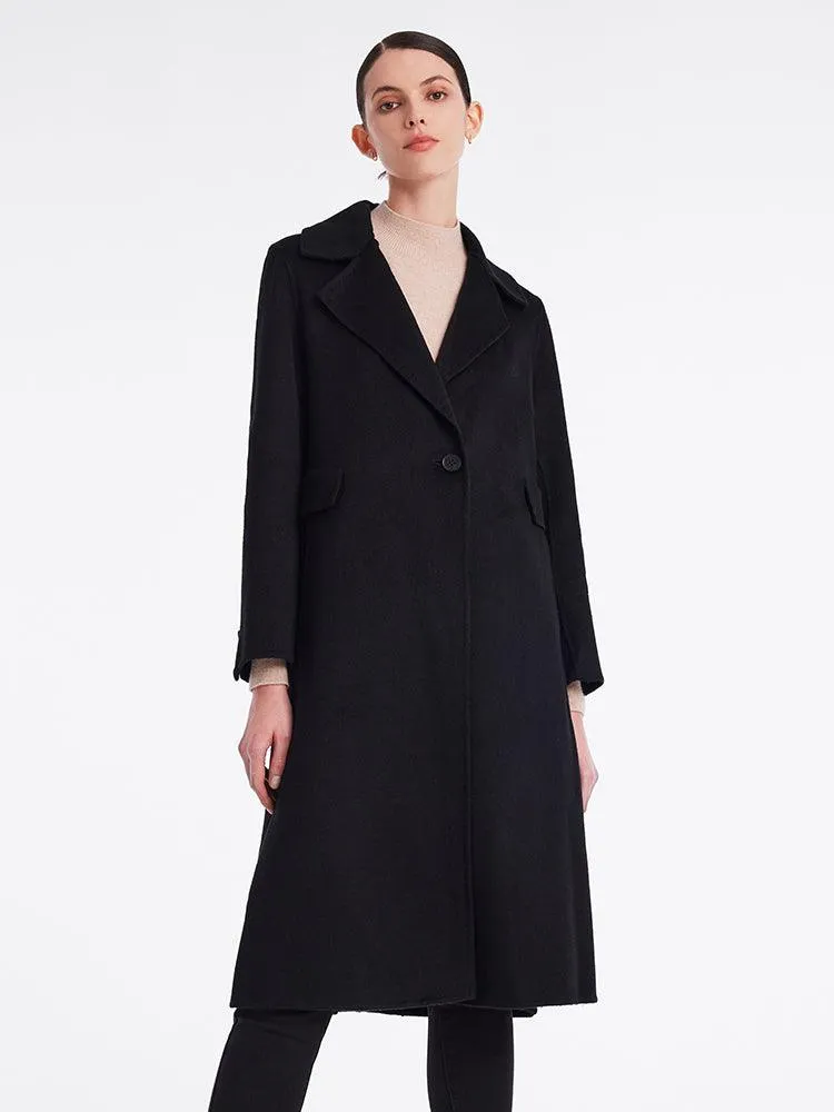 Black Cashmere Fitted Coat