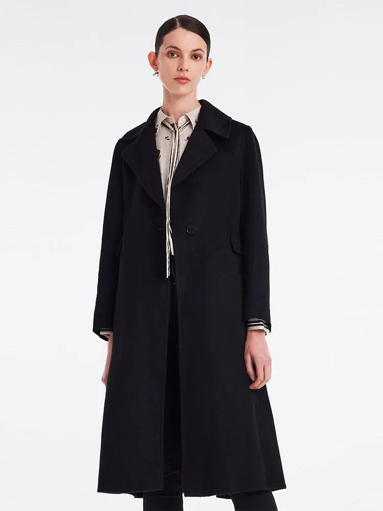 Black Cashmere Fitted Coat