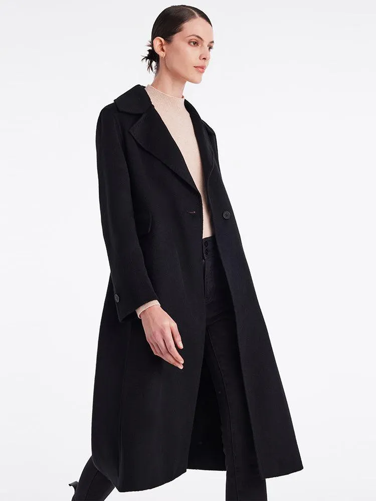 Black Cashmere Fitted Coat