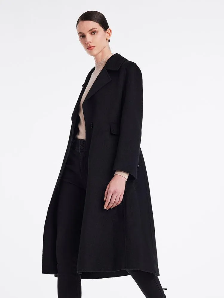 Black Cashmere Fitted Coat