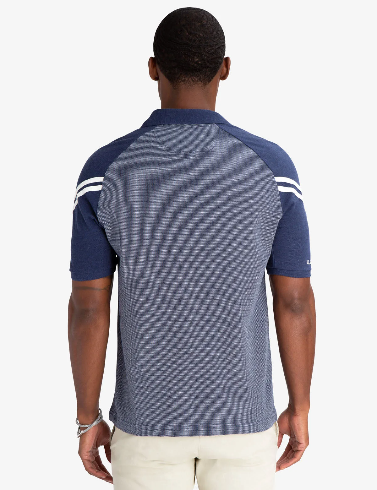 BLACK MALLET SLIM FIT JACQUARD ZIPPER POLO SHIRT