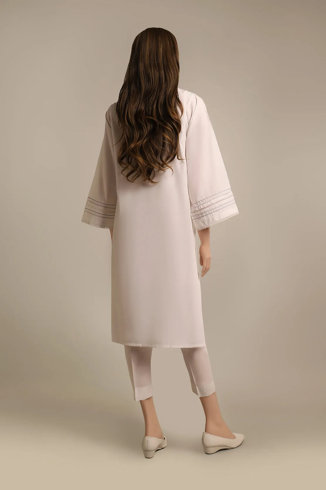 Blended Solid Embroidered Stitched Shirt