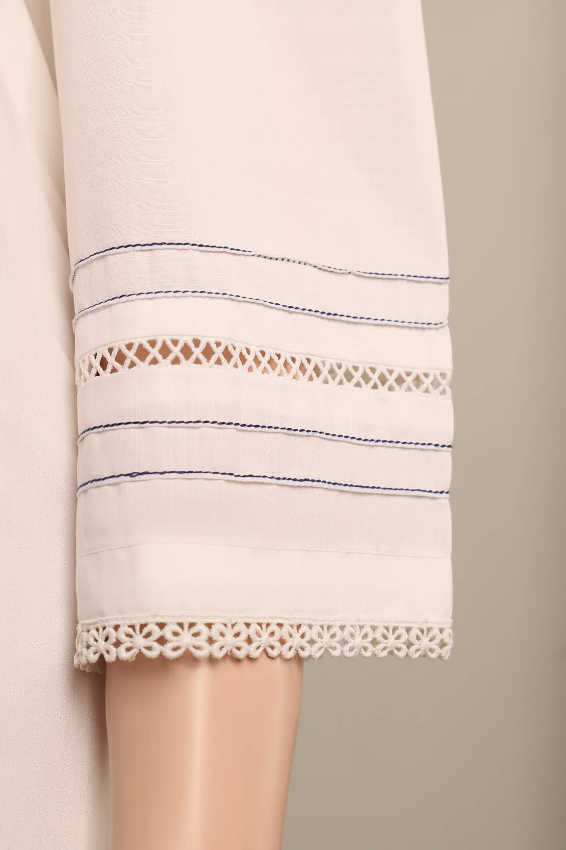 Blended Solid Embroidered Stitched Shirt