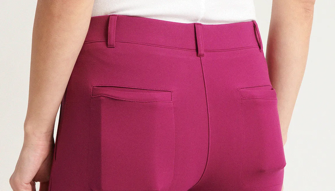 Boot Cut |Two-Pocket Boot-Cut Dress Pant Yoga Pants (Fig Jam)