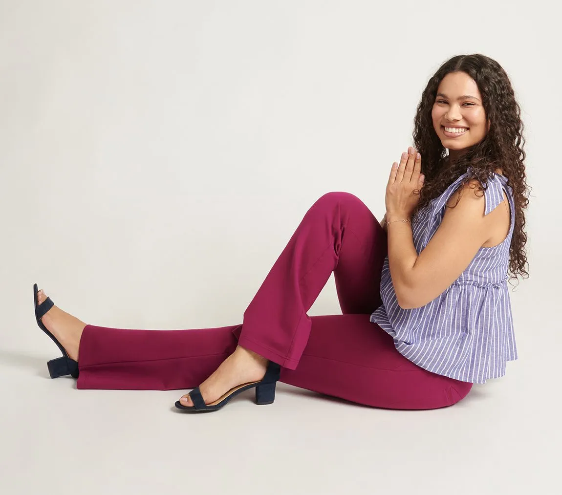 Boot Cut |Two-Pocket Boot-Cut Dress Pant Yoga Pants (Fig Jam)