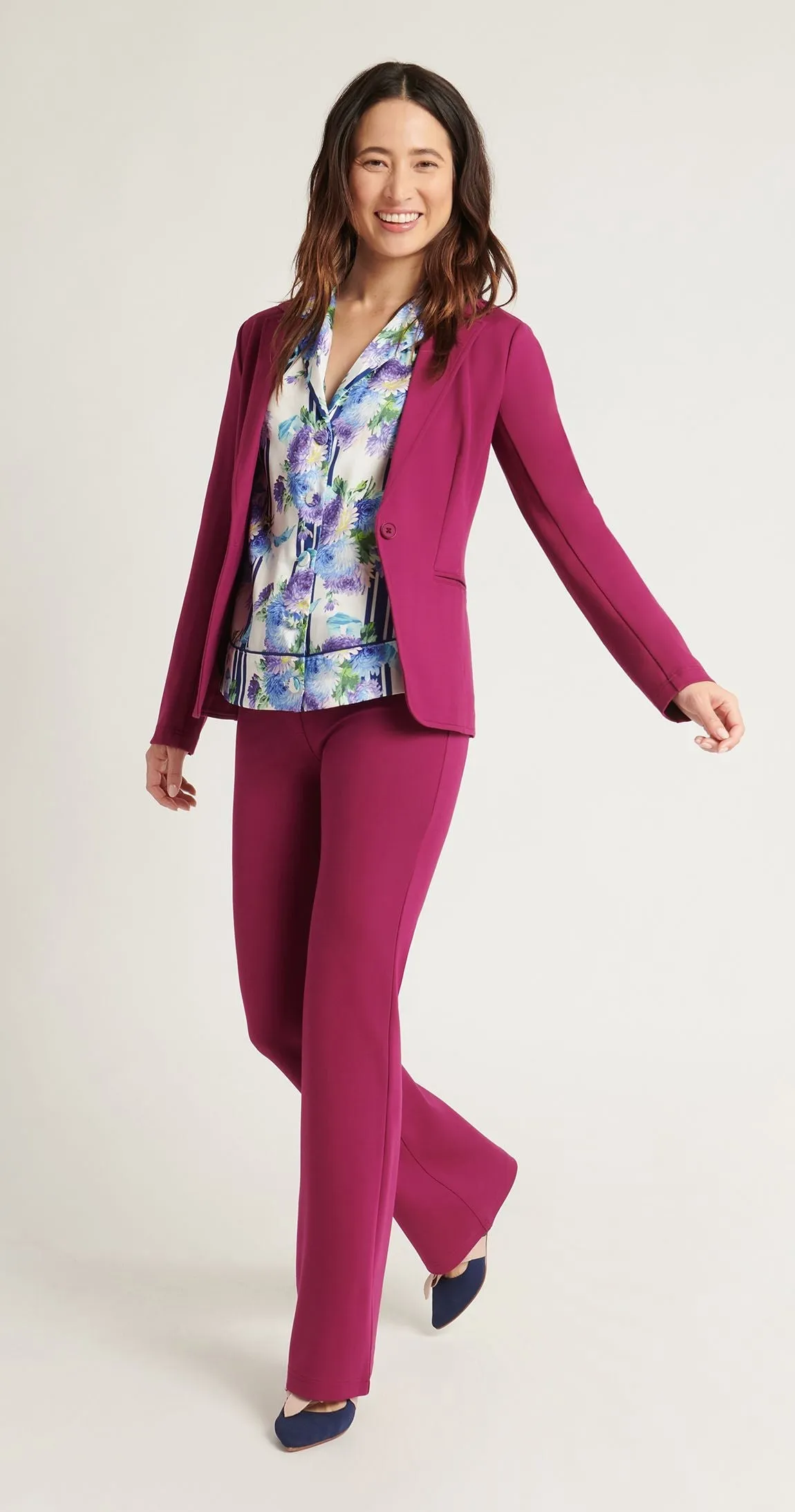 Boot Cut |Two-Pocket Boot-Cut Dress Pant Yoga Pants (Fig Jam)