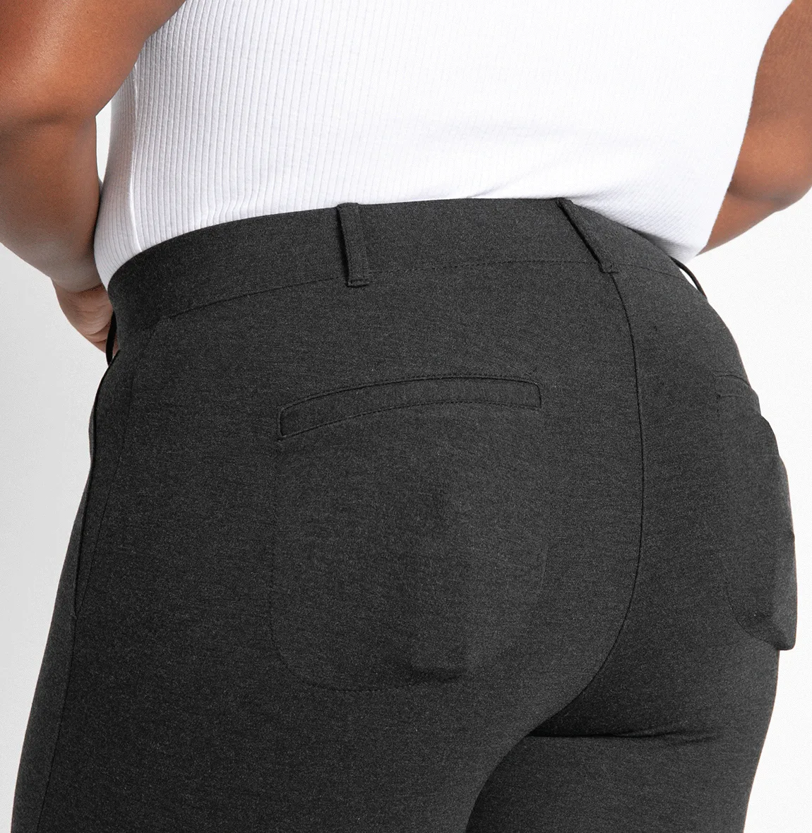 Boot-Cut | Two-Pocket Dress Pant Yoga Pants (Charcoal)