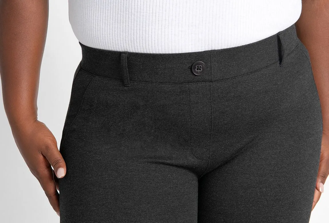 Boot-Cut | Two-Pocket Dress Pant Yoga Pants (Charcoal)
