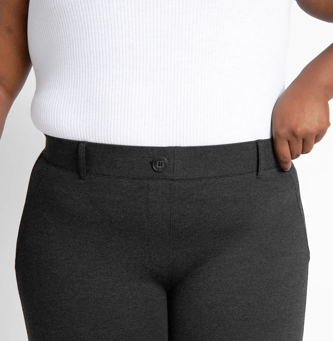Boot-Cut | Two-Pocket Dress Pant Yoga Pants (Charcoal)