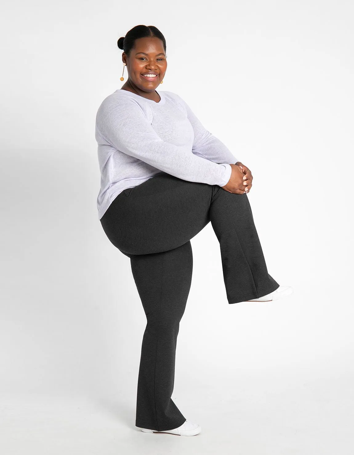 Boot-Cut | Two-Pocket Dress Pant Yoga Pants (Charcoal)