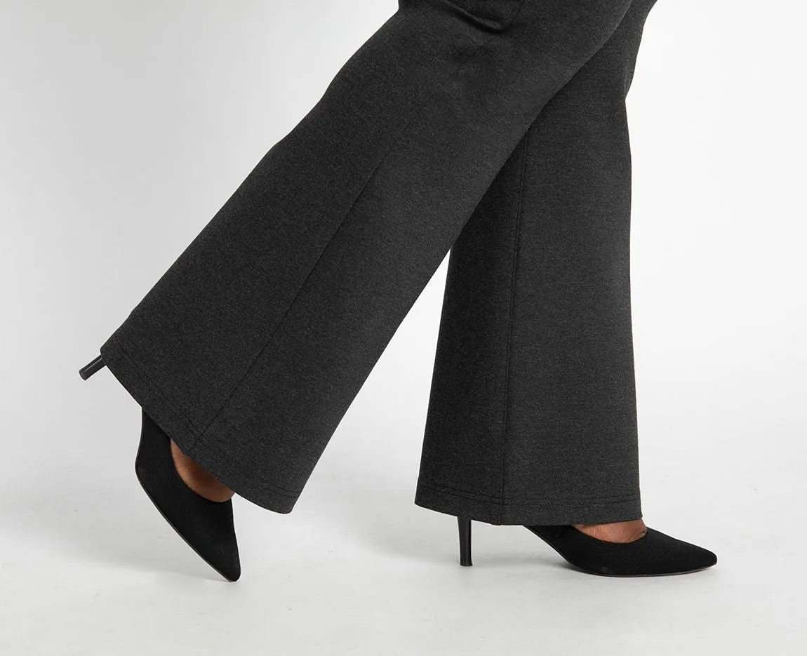 Boot-Cut | Two-Pocket Dress Pant Yoga Pants (Charcoal)