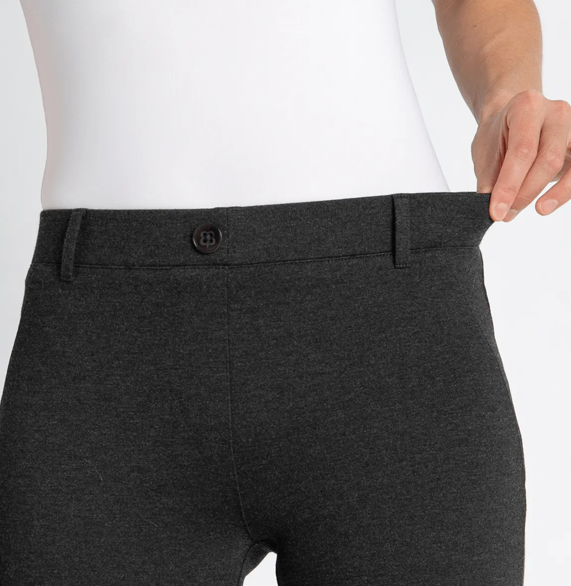 Boot-Cut | Two-Pocket Dress Pant Yoga Pants (Charcoal)