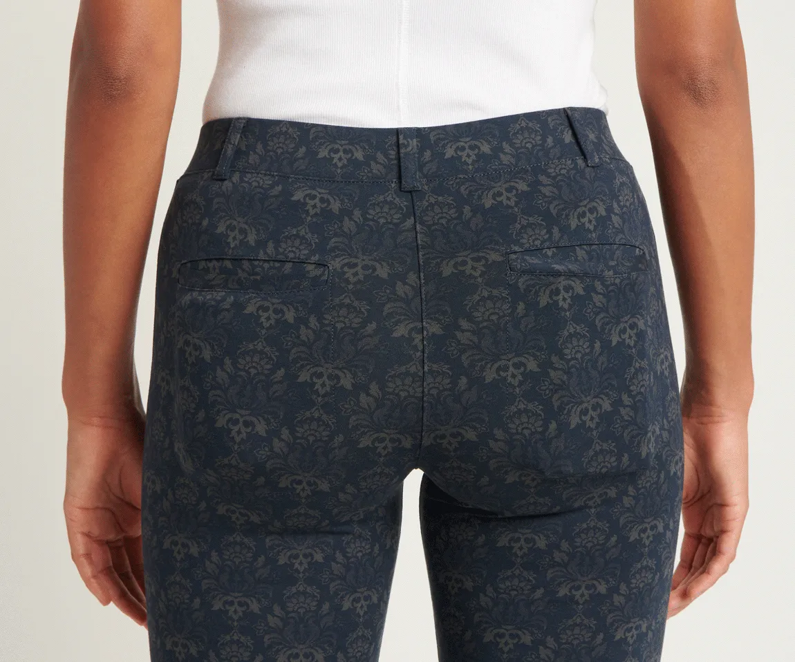 Boot-Cut | Two-Pocket Dress Pant Yoga Pants (Damask)
