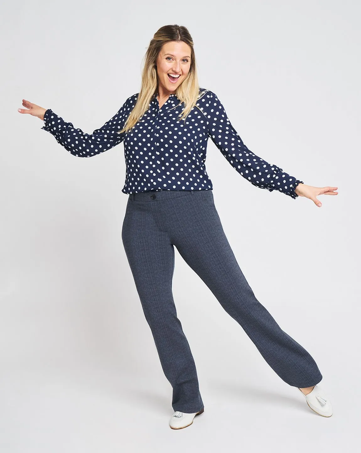 Boot Cut |Two-Pocket Dress Pant Yoga Pants (Marine Lynen)
