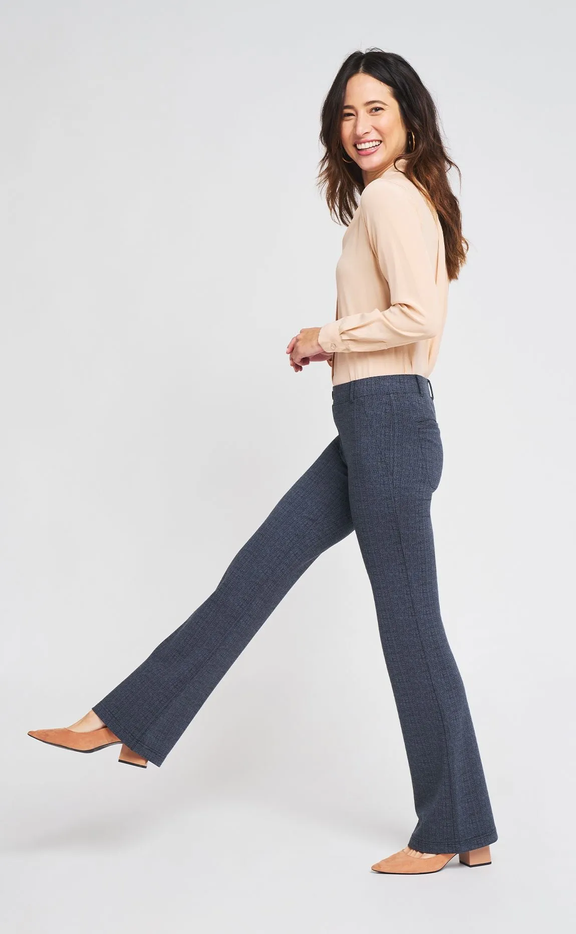 Boot Cut |Two-Pocket Dress Pant Yoga Pants (Marine Lynen)