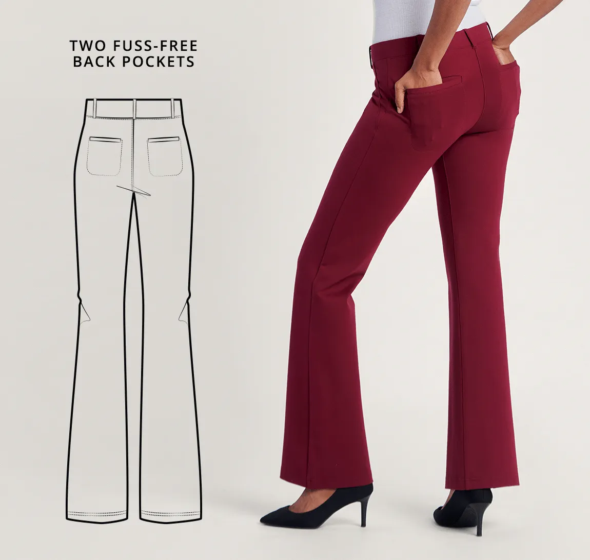 Boot-Cut | Two-Pocket Dress Pant Yoga Pants (Rooibos)
