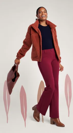 Boot-Cut | Two-Pocket Dress Pant Yoga Pants (Rooibos)