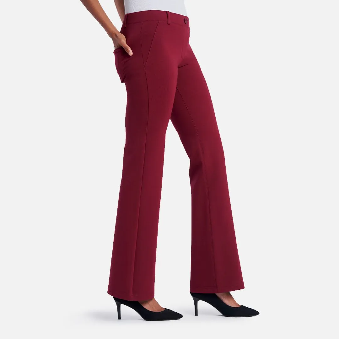Boot-Cut | Two-Pocket Dress Pant Yoga Pants (Rooibos)